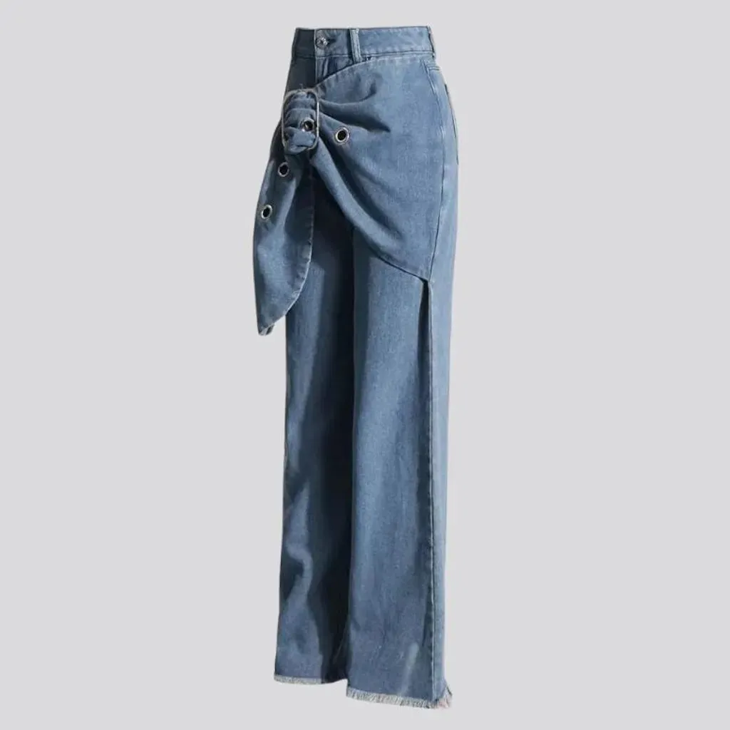 High-waist layered jeans
 for women