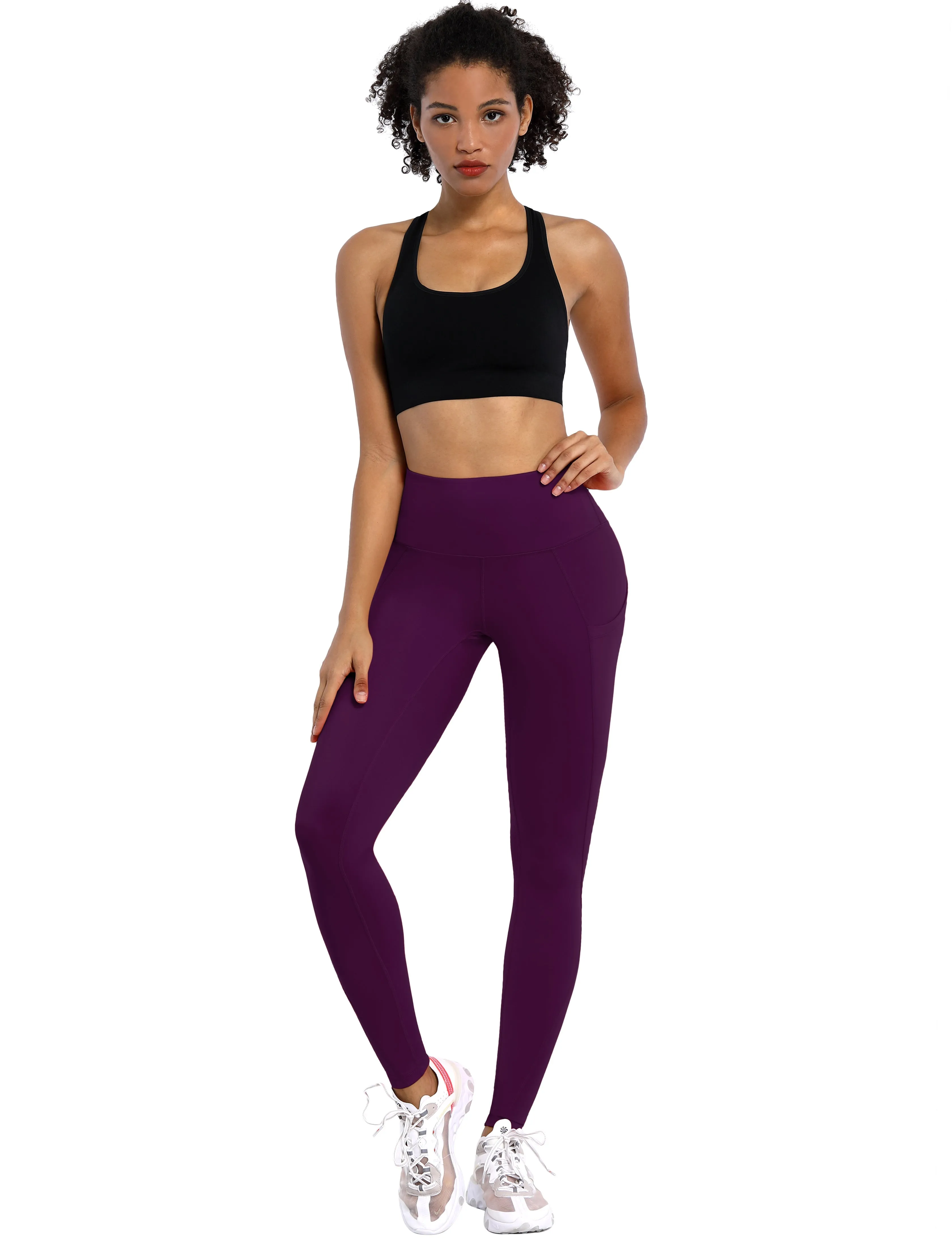 High Waist Side Pockets yogastudio Pants plum_yogastudio