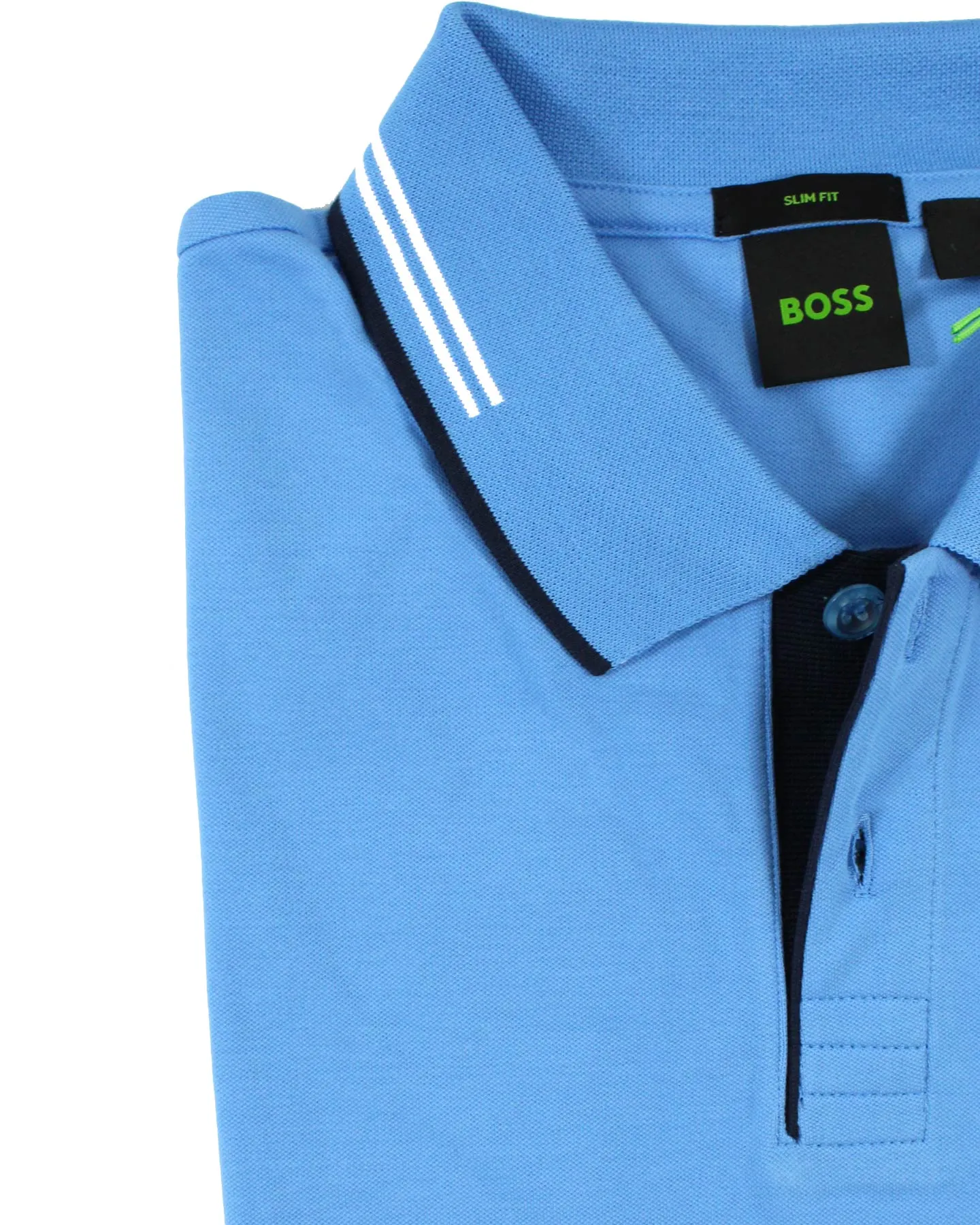 Hugo Boss Polo Shirt Slim Fit Blue - Stretch Cotton L