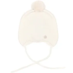 Huttelihut Bonnet Wool Knit w. Pompom Soft Cash Off-white