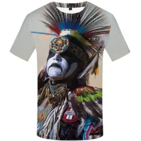 Indians T shirts Men Feather T shirts Funny Colorful Tshirts Casual Graffiti T-shirts 3d Native American Tshirts Novelty