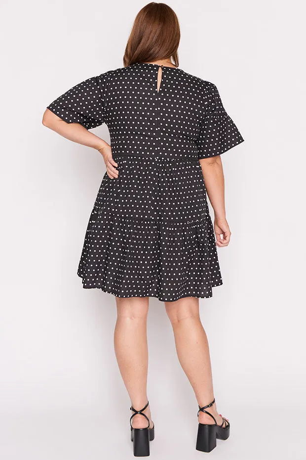 Isadora Black Spot Dress