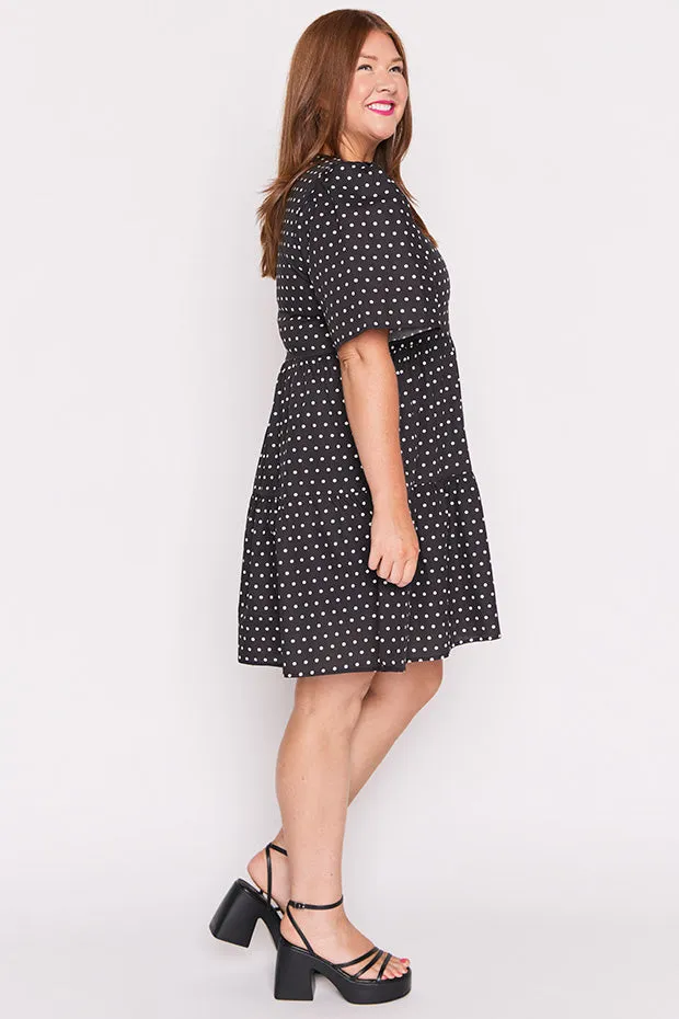 Isadora Black Spot Dress