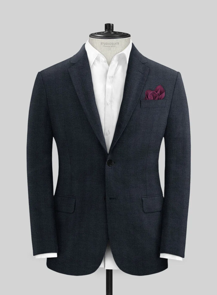 Italian Prato Diesel Blue Herringbone Linen Jacket