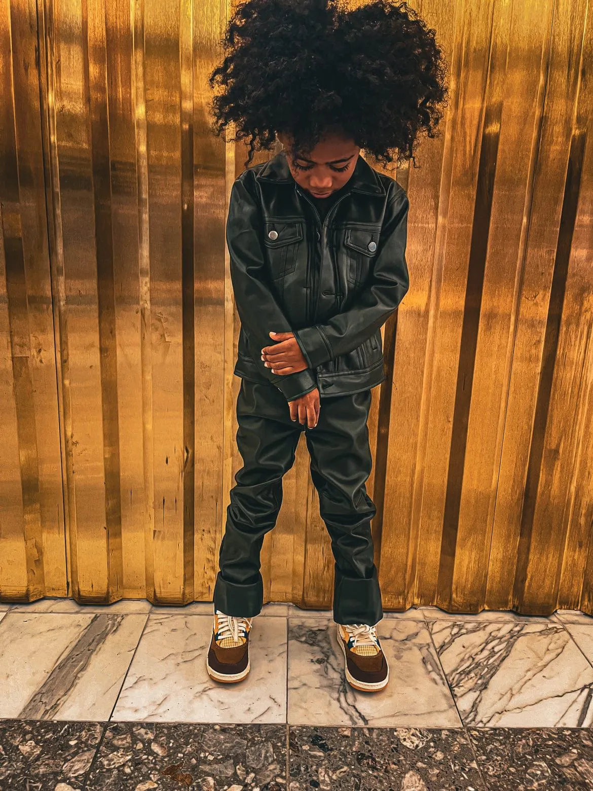 Kids Stacked Thriller Pants (Olive)