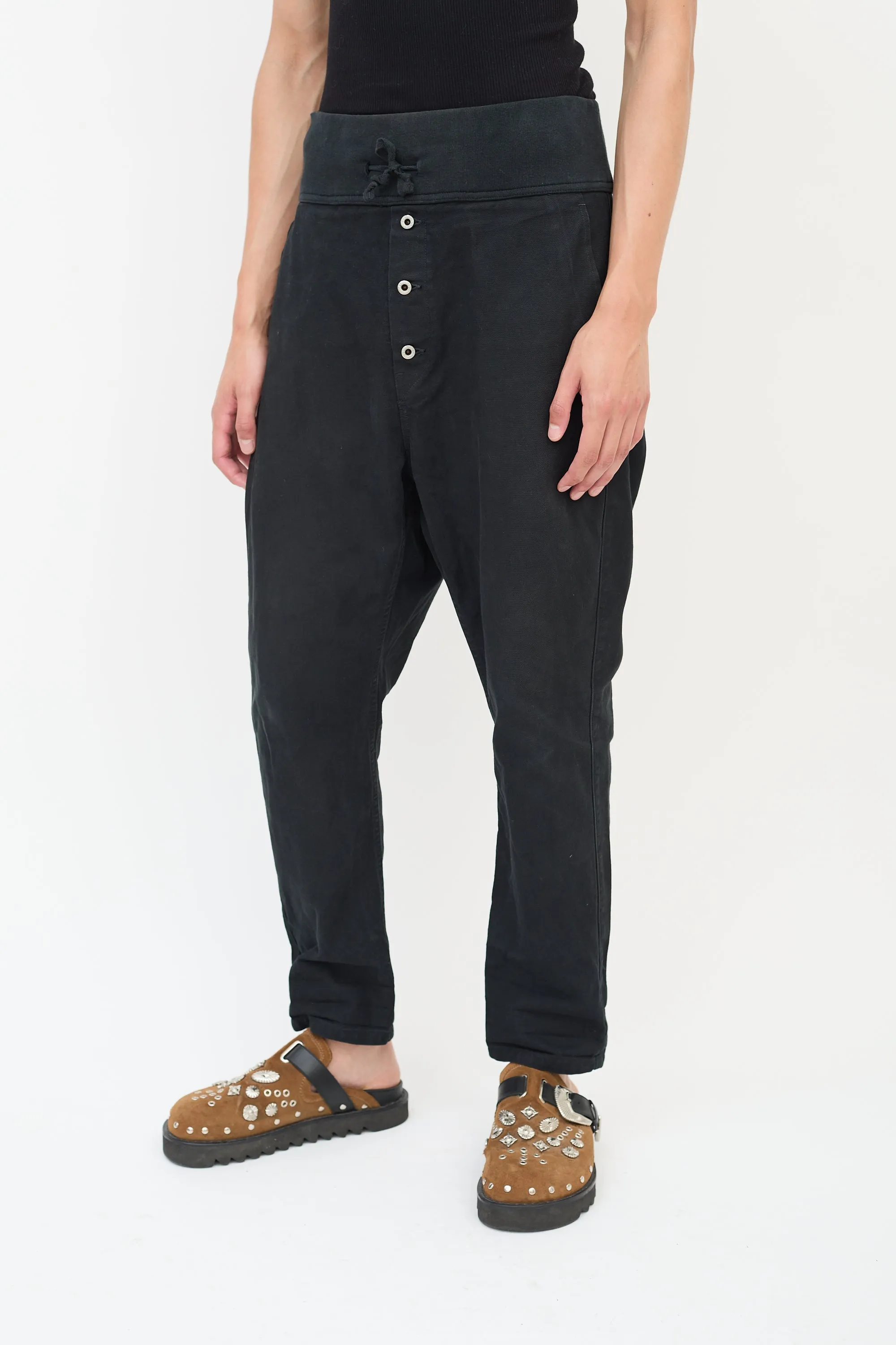 Kountry Navy Cotton Tapered Pants