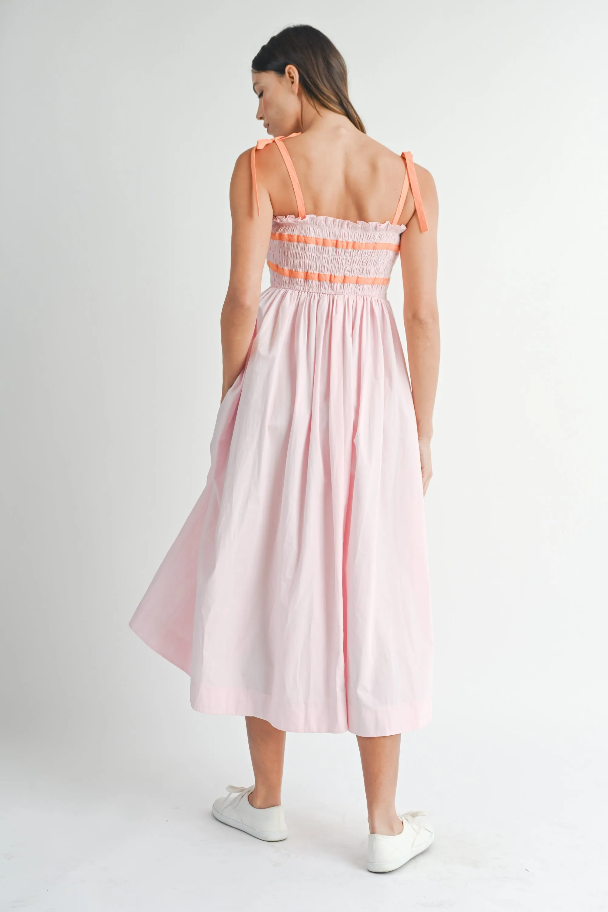 LECIA SMOCKED MIDI DRESS