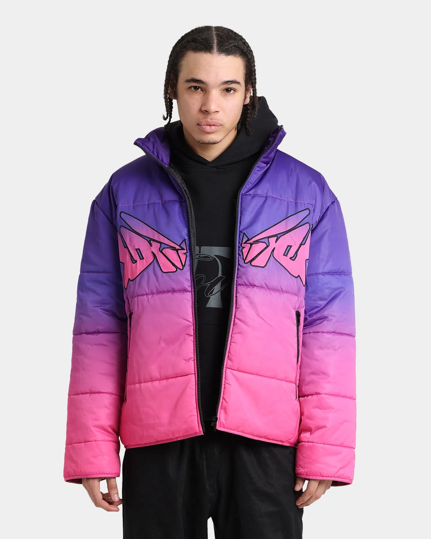 Loiter Cyber Gradient Puffer Jacket Pink/Purple