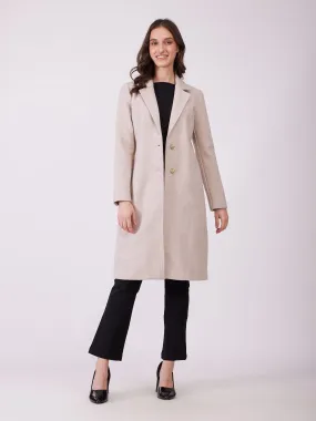 Long Felted Overcoat - Beige