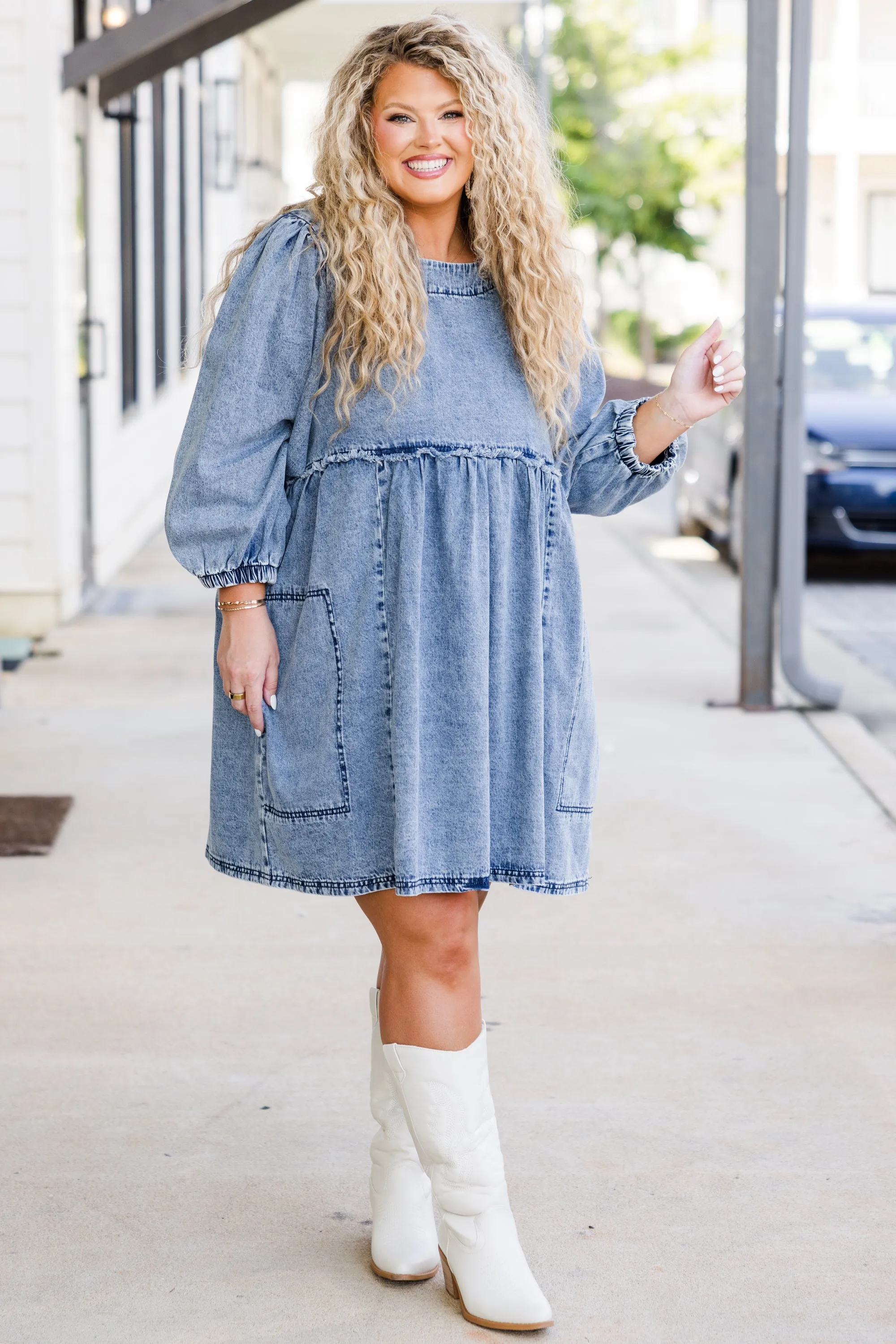 Look Again Dress, Denim