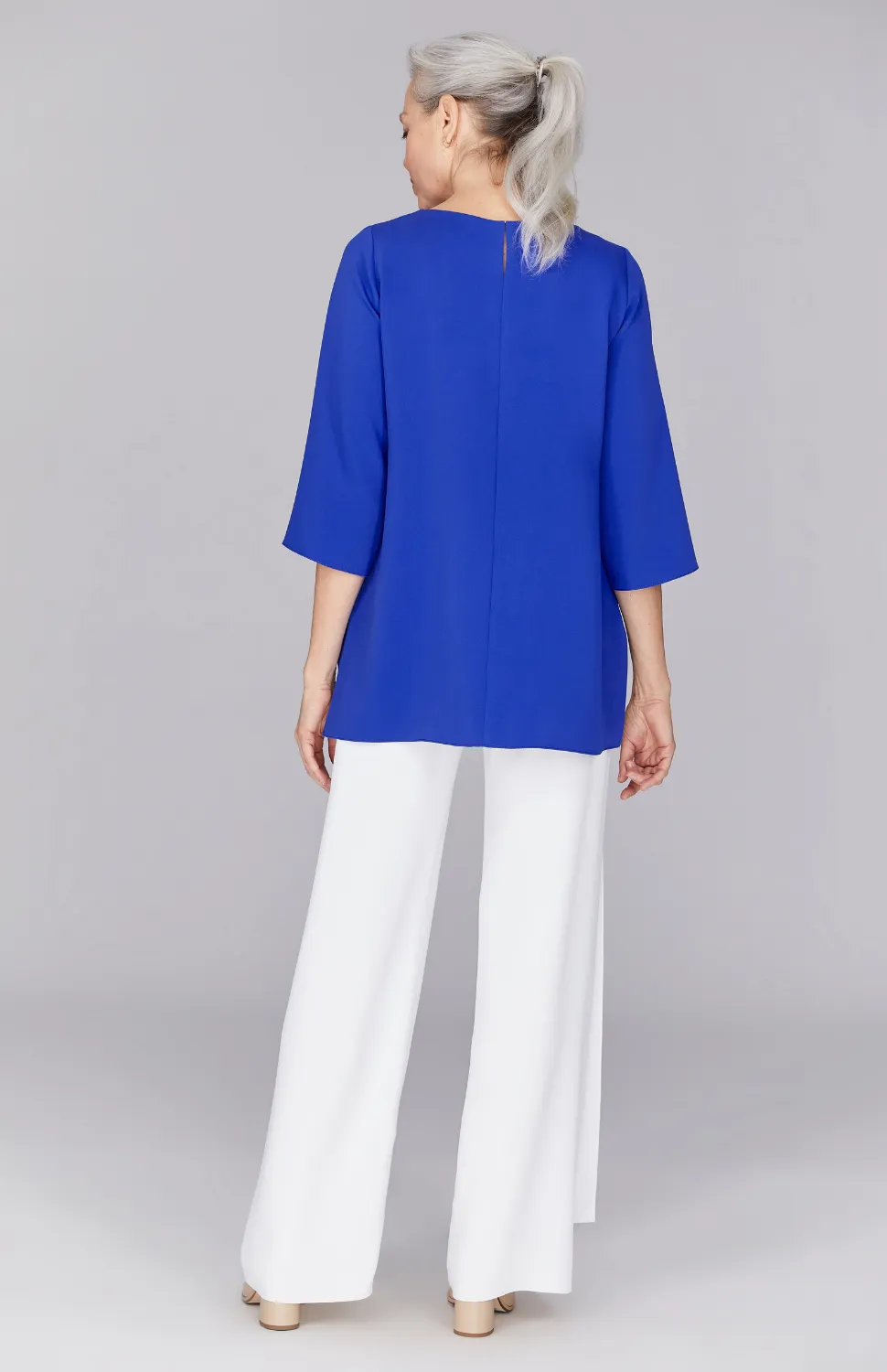 Lustrous Crepe Double Layer Tunic