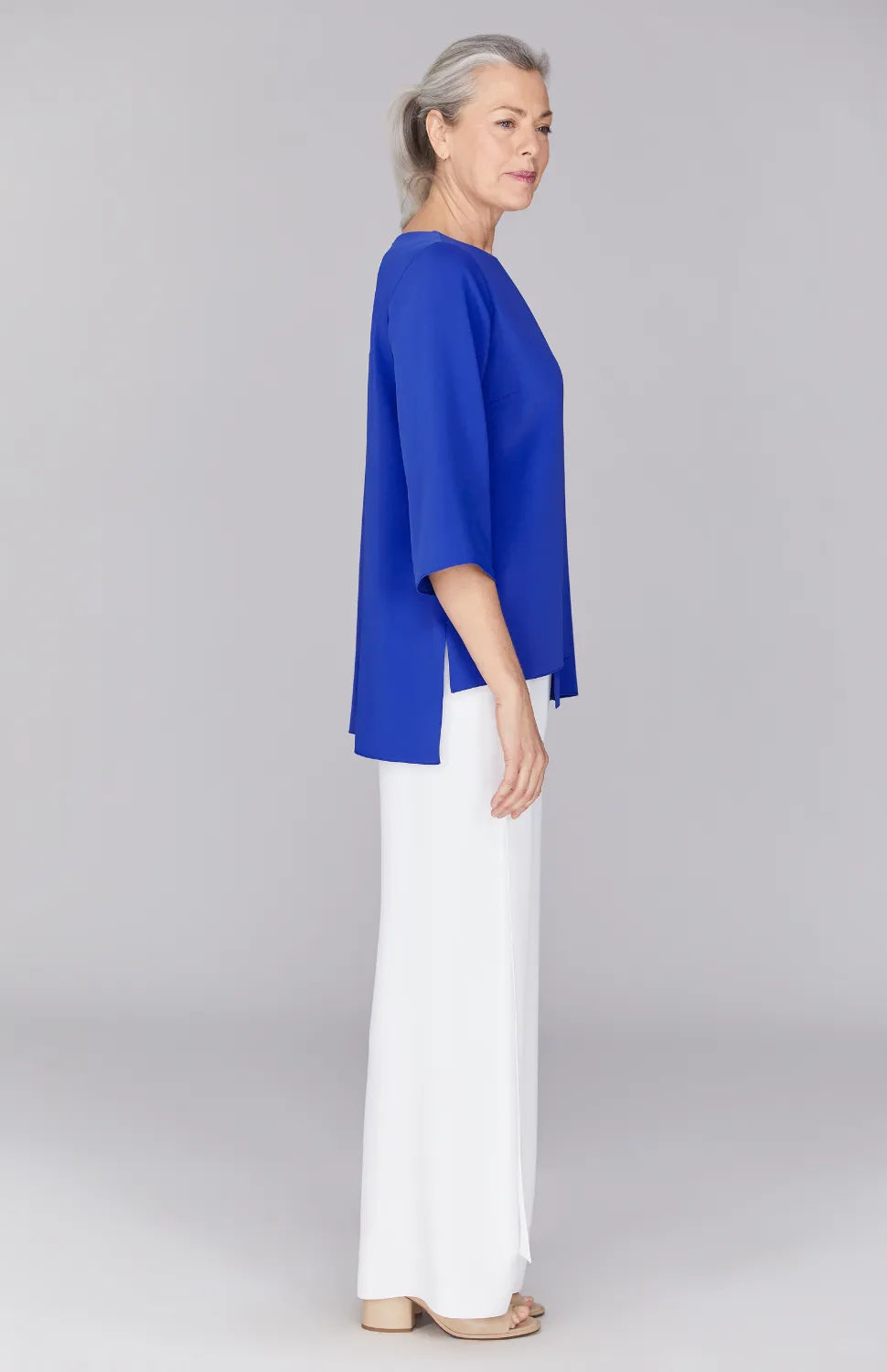 Lustrous Crepe Double Layer Tunic