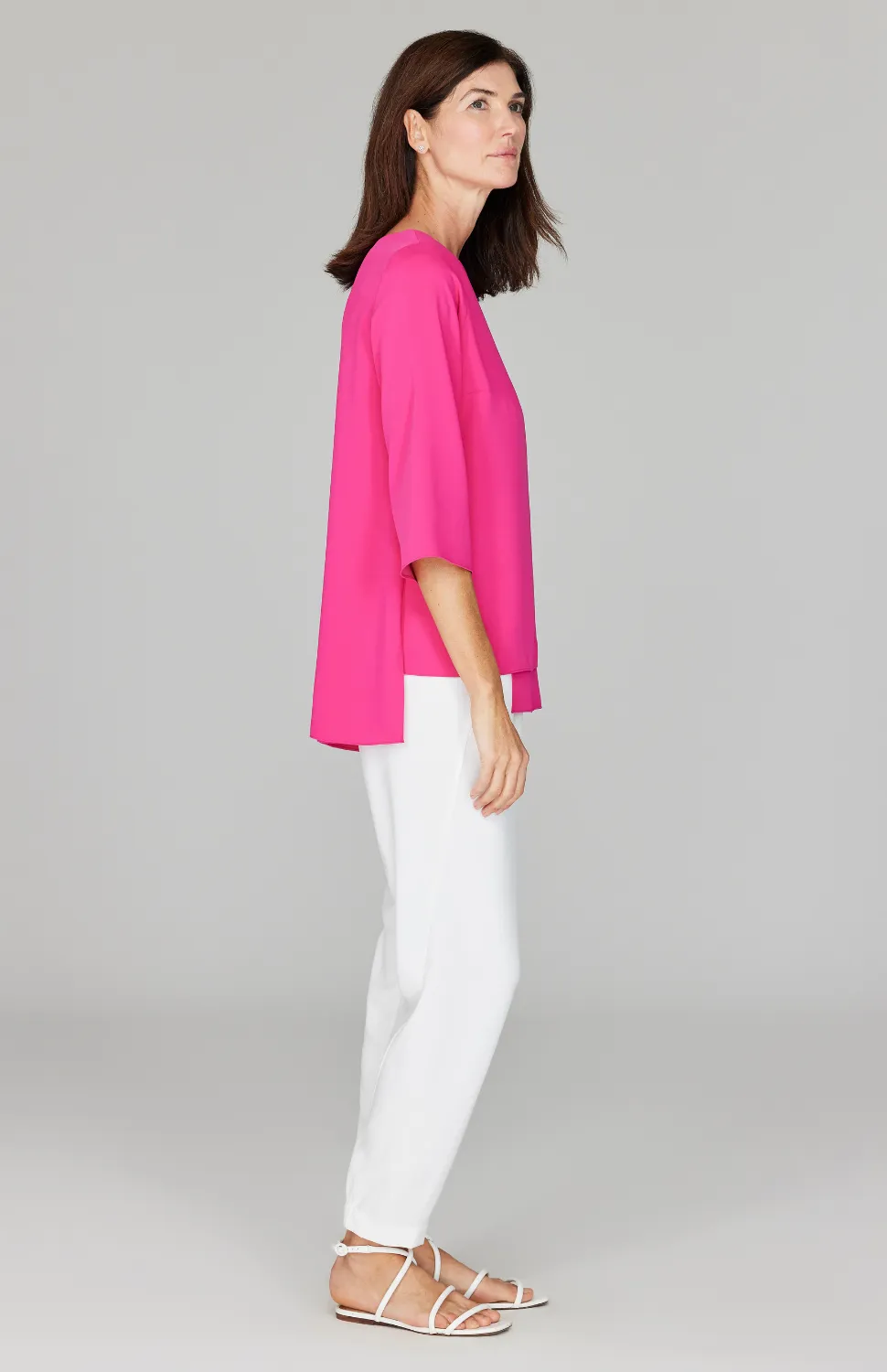 Lustrous Crepe Double Layer Tunic