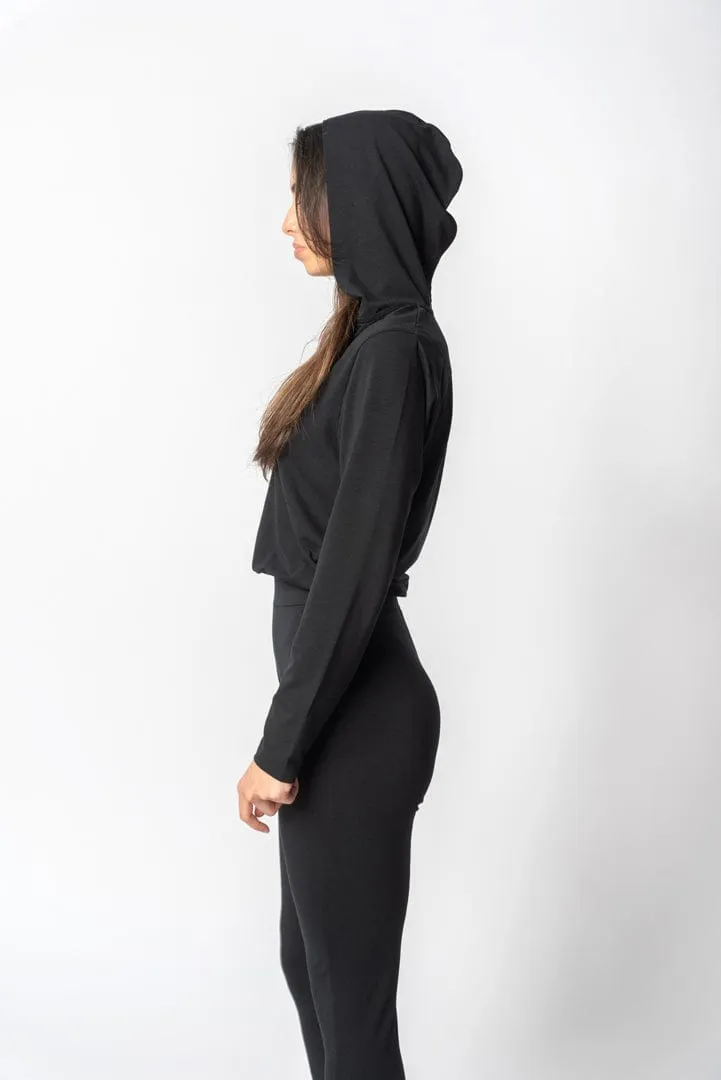 Lyocell Hoodie Jumpsuit | Black