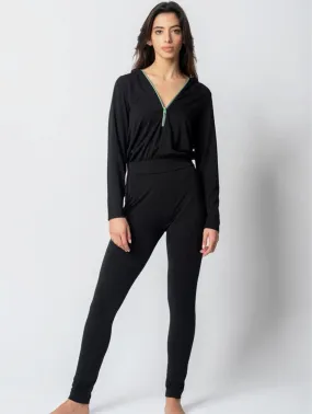 Lyocell Hoodie Jumpsuit | Black