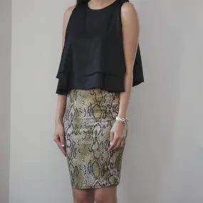 Marilyn Metallic Snake Print Skirt