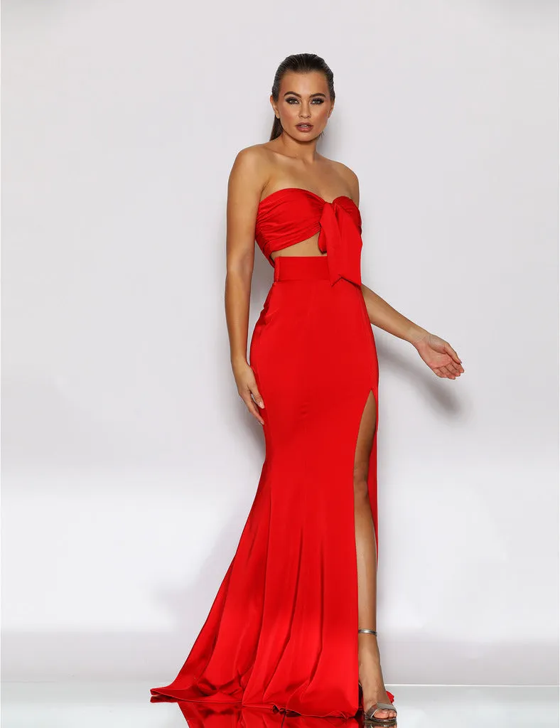 Melinda 2 Piece Dress - Red by Jadore Evening