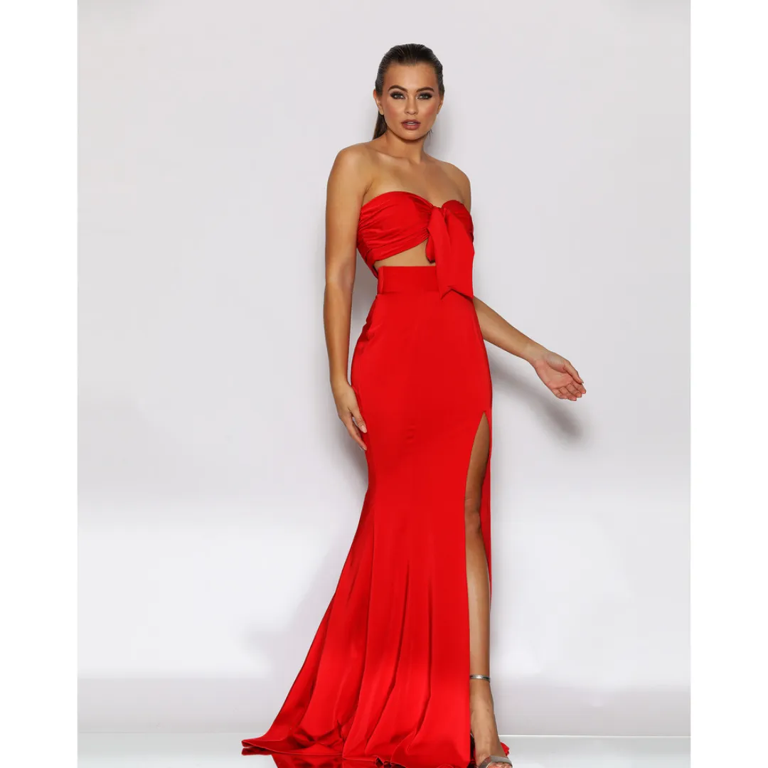 Melinda 2 Piece Dress - Red by Jadore Evening