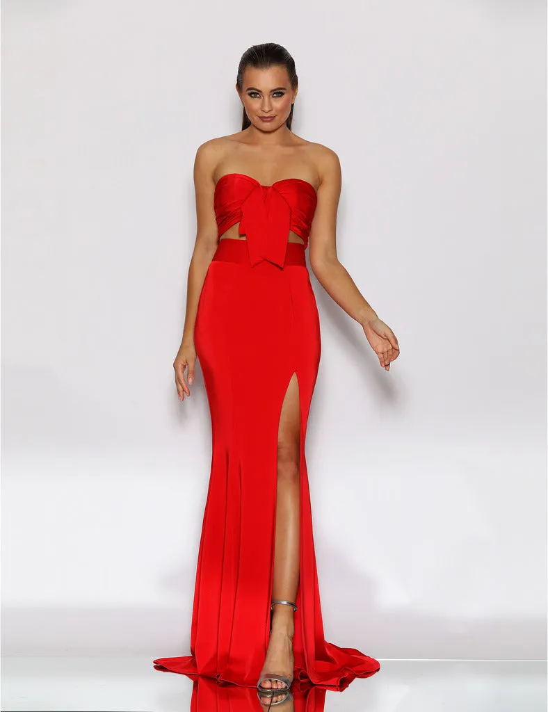 Melinda 2 Piece Dress - Red by Jadore Evening