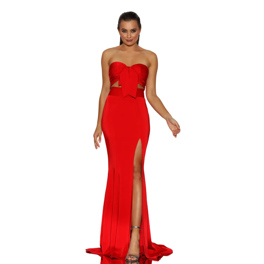 Melinda 2 Piece Dress - Red by Jadore Evening