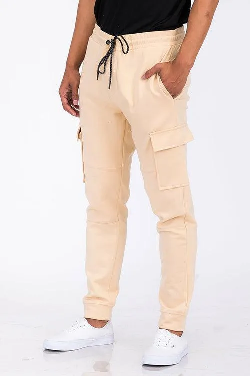 Mens Basic Sweat Pants Cargo Joggers