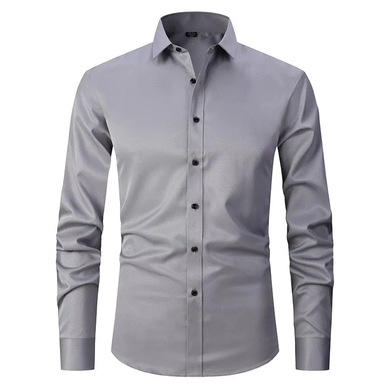 Men's Business Solid Color Fashion Slim Fit Shirt