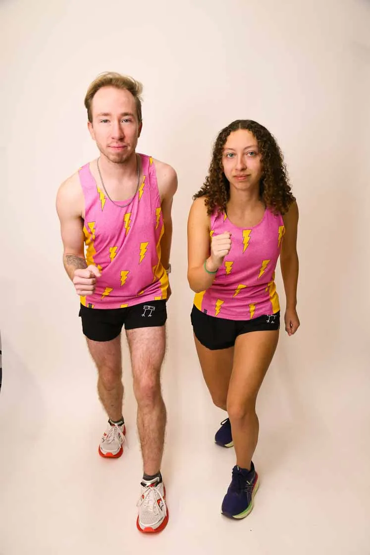 Men's Pink Bolts Performance Singlet