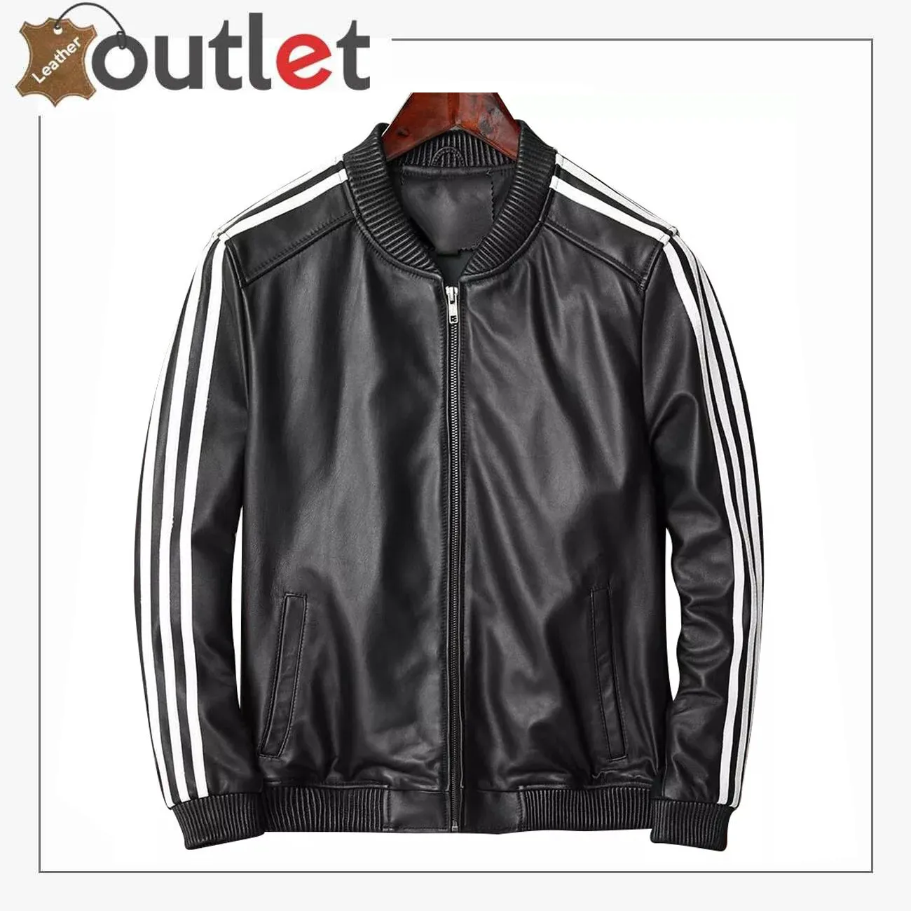 Men's Real Lamb Leather Bomber Jacket