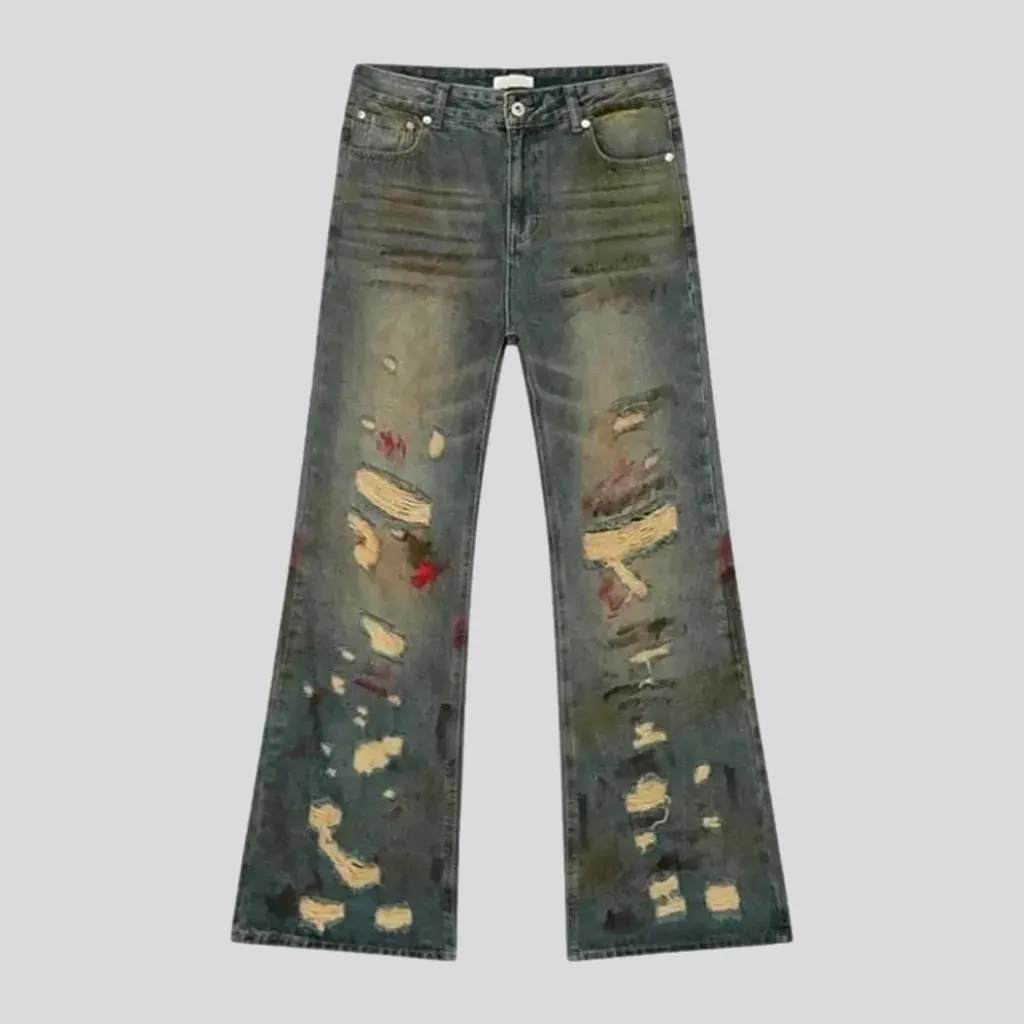 Mid rise wide men's jeans