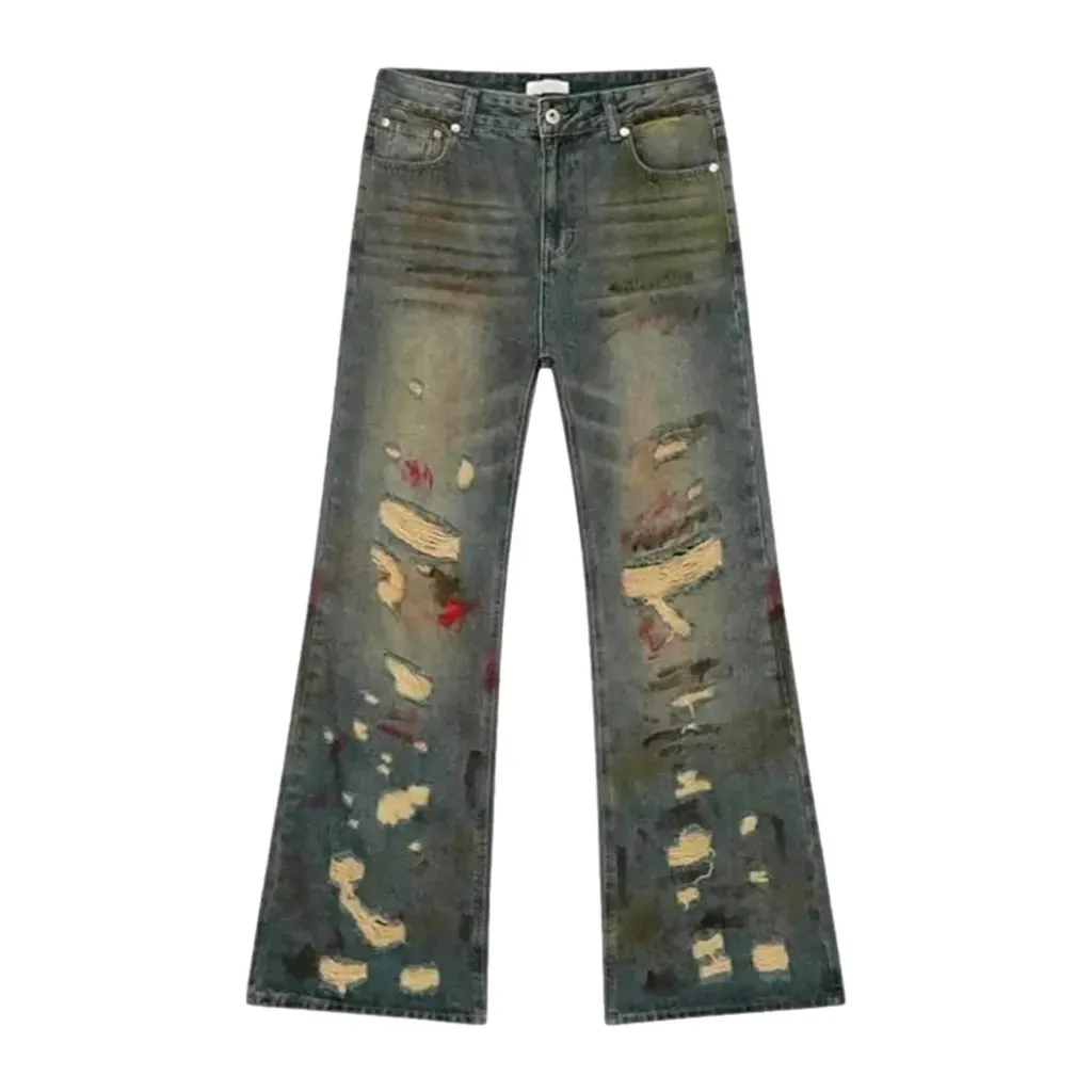 Mid rise wide men's jeans