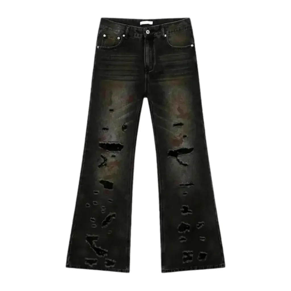 Mid rise wide men's jeans