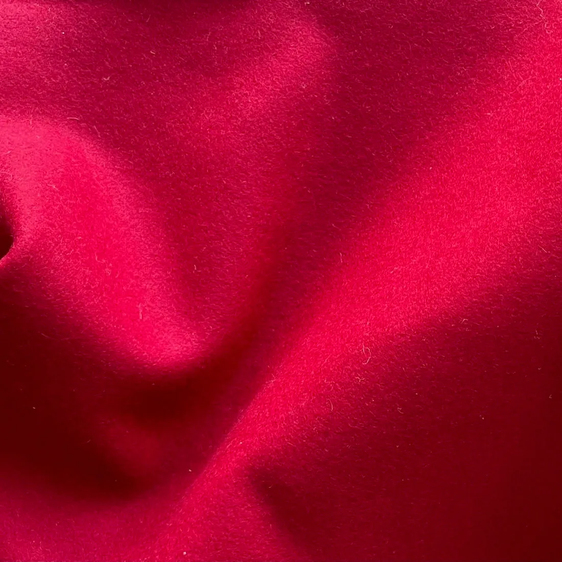 Mid-Weight Sultry Red Wool Melton Coating (Made in Italy)