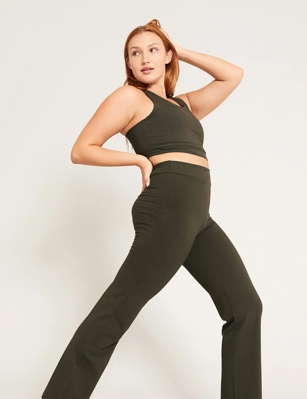 Motivate High Waist Flare Pant - Dark Olive