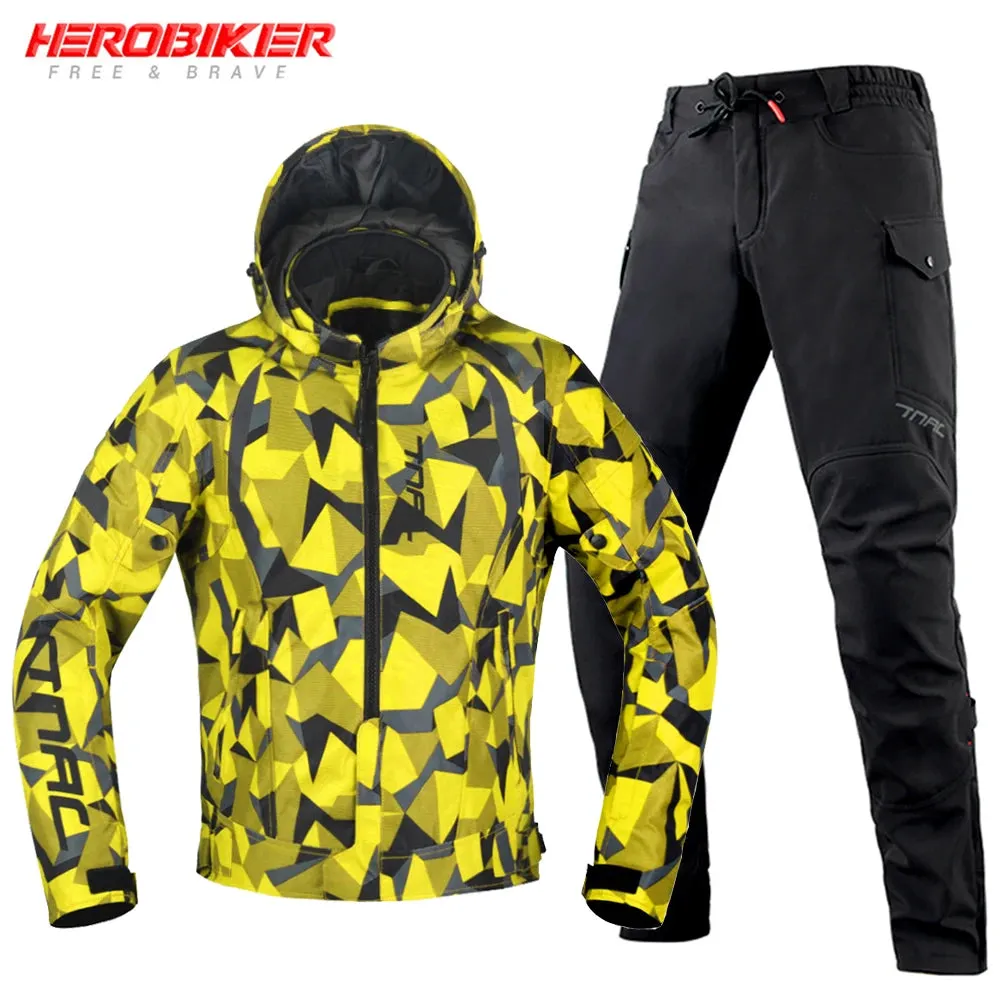 Motorcycle Jacket Waterfroof Motocross Jackets Windproof Motorbike Jackets Pants Riding Reflective Moto Racing Clothes 4 Seasons