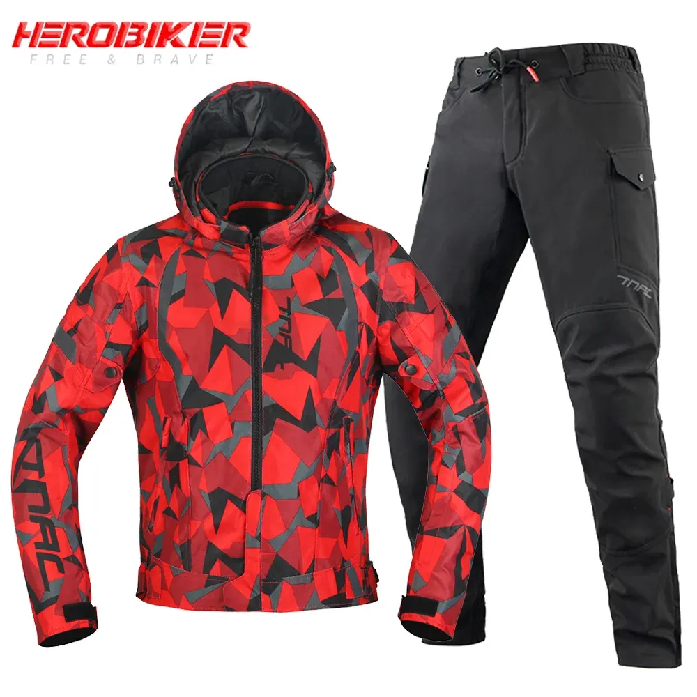 Motorcycle Jacket Waterfroof Motocross Jackets Windproof Motorbike Jackets Pants Riding Reflective Moto Racing Clothes 4 Seasons