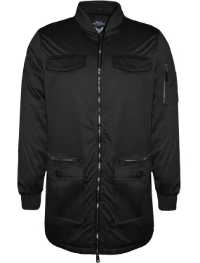 Myles MA1 Longline Bomber Jacket In Black