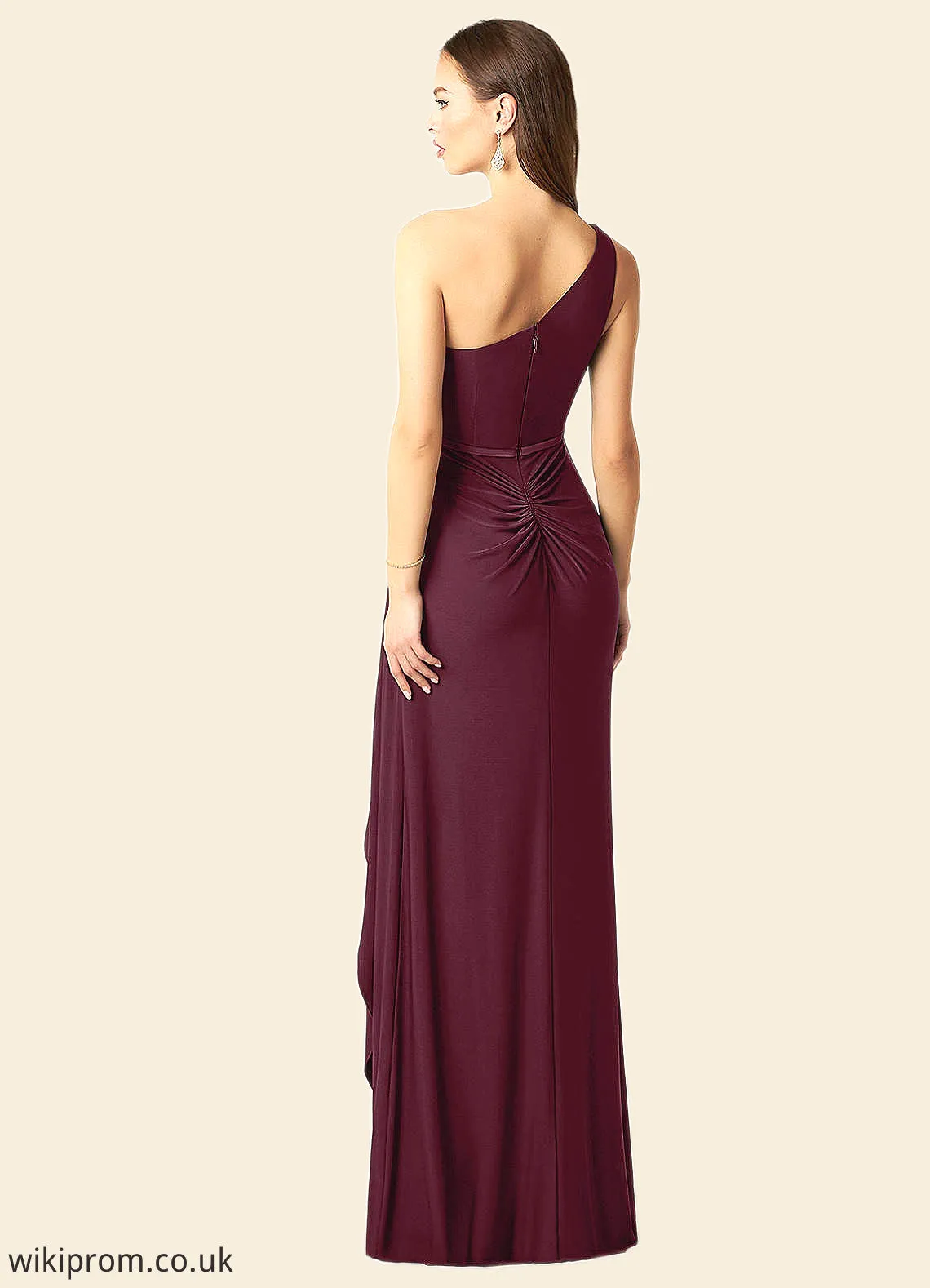 Natalee Sheath Ruched Luxe Knit Floor-Length Dress SWKP0019808