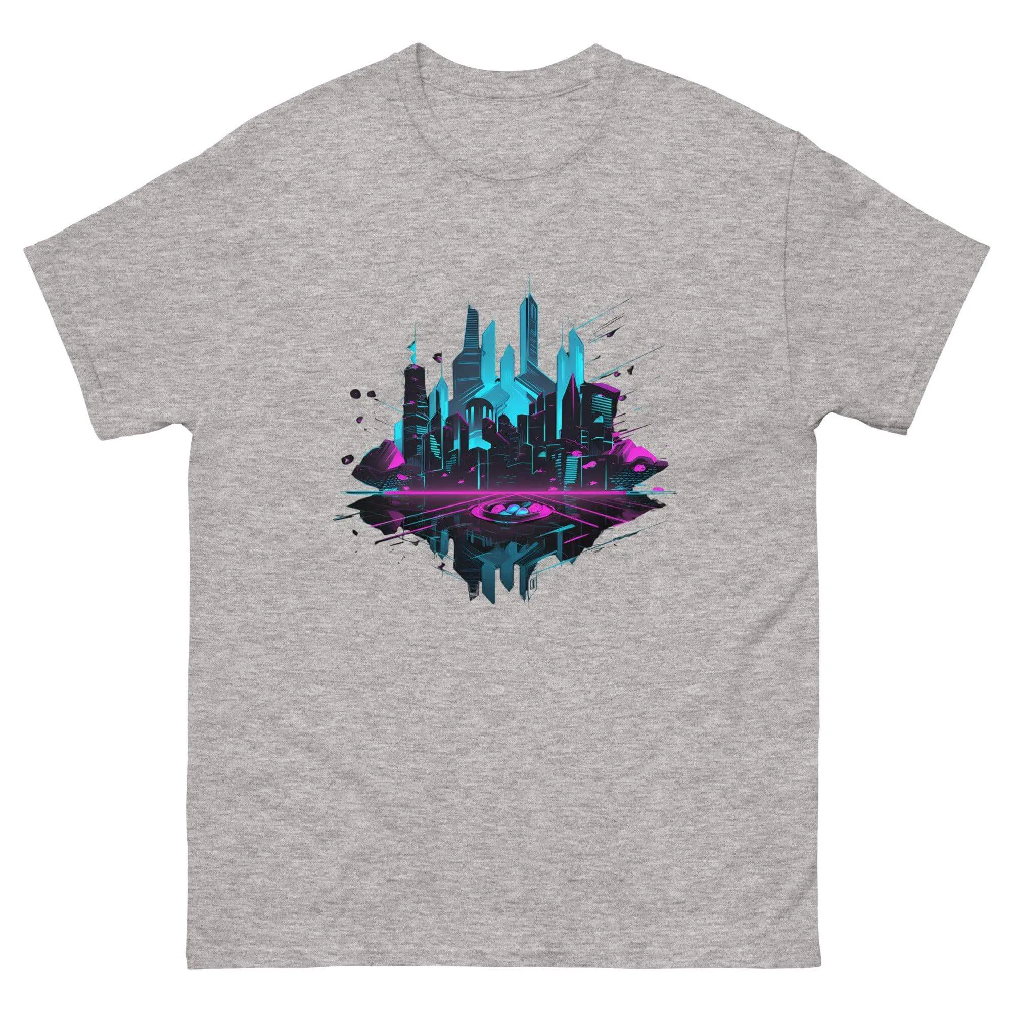 Neon AI Skyline Graphic Tee 8