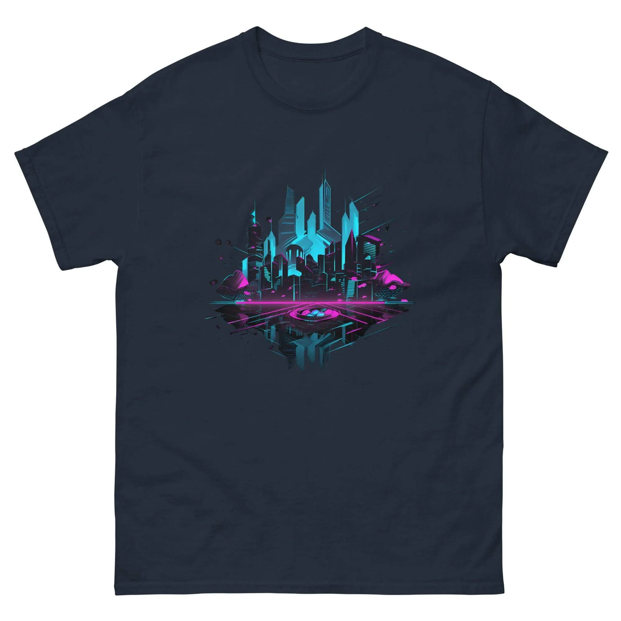 Neon AI Skyline Graphic Tee 8