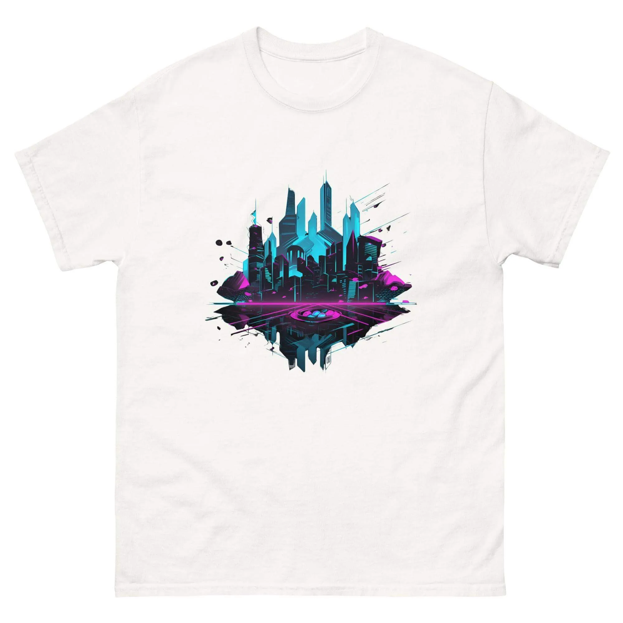 Neon AI Skyline Graphic Tee 8