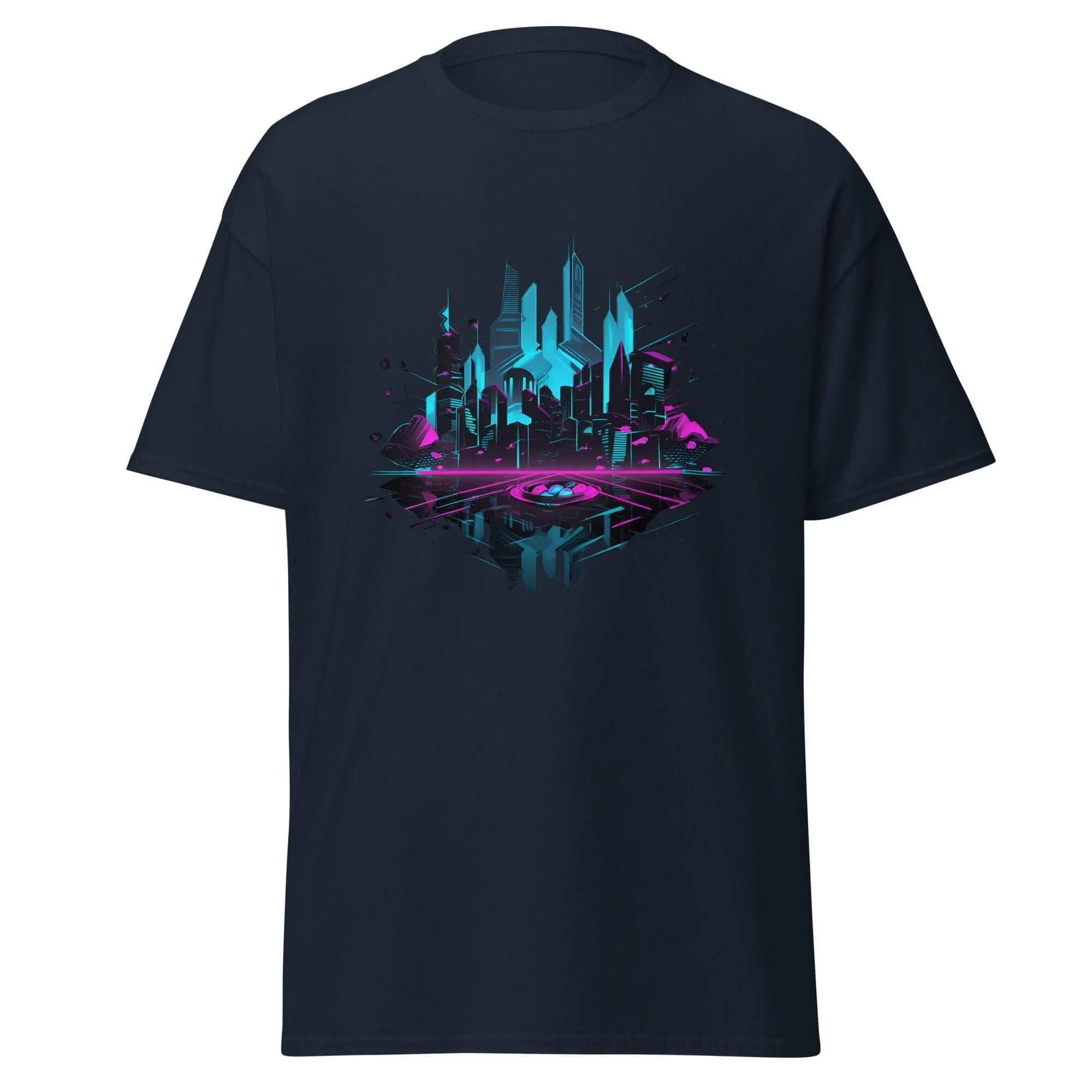 Neon AI Skyline Graphic Tee 8