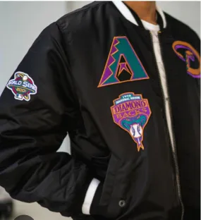 NEW ERA X ALPHA INDUSTRIES ARIZONA DIAMONDBACKS REVERSIBLE BOMBER JACKET