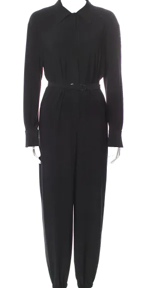 Norma Kamali NY.  Black Viscose Blend Jumpsuit