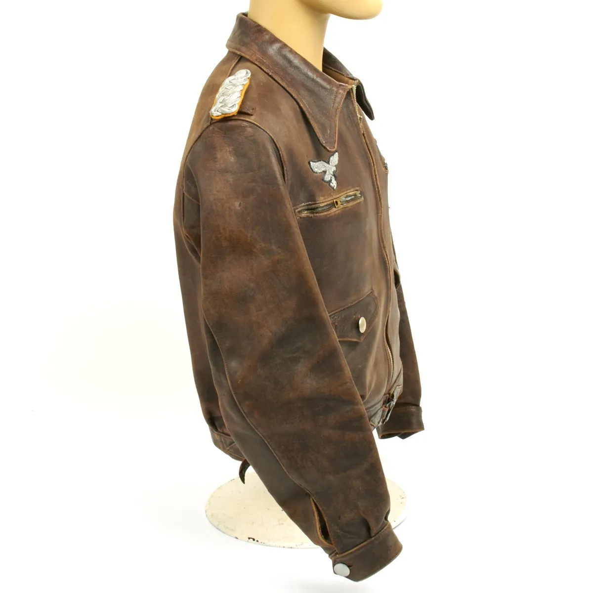 Original German WWII Luftwaffe Officer Leather Flight Jacket