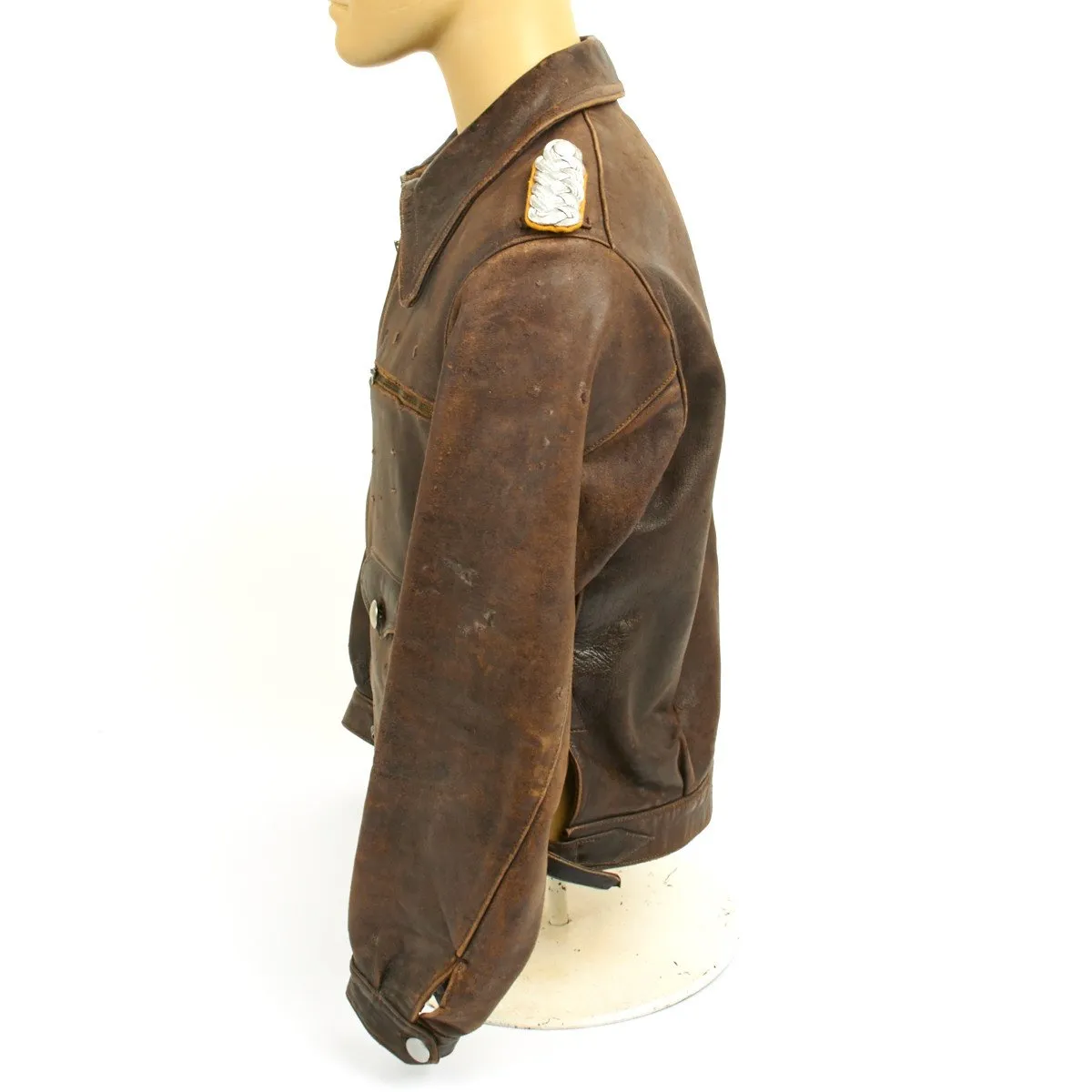 Original German WWII Luftwaffe Officer Leather Flight Jacket