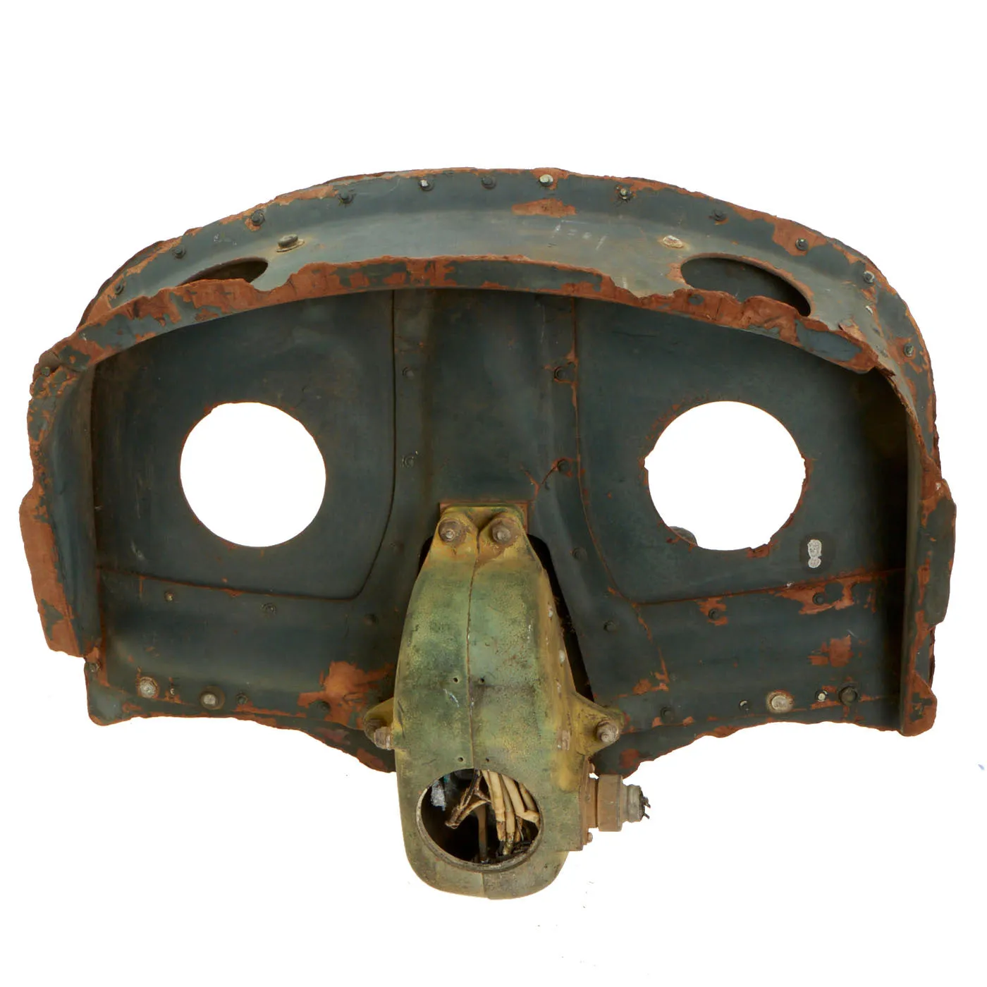 Original U.S. WWII B-24 Bombardier Chin Turret Seat With .50 Cal Ammunition Box And Flexible Feed Chute - 3 Items