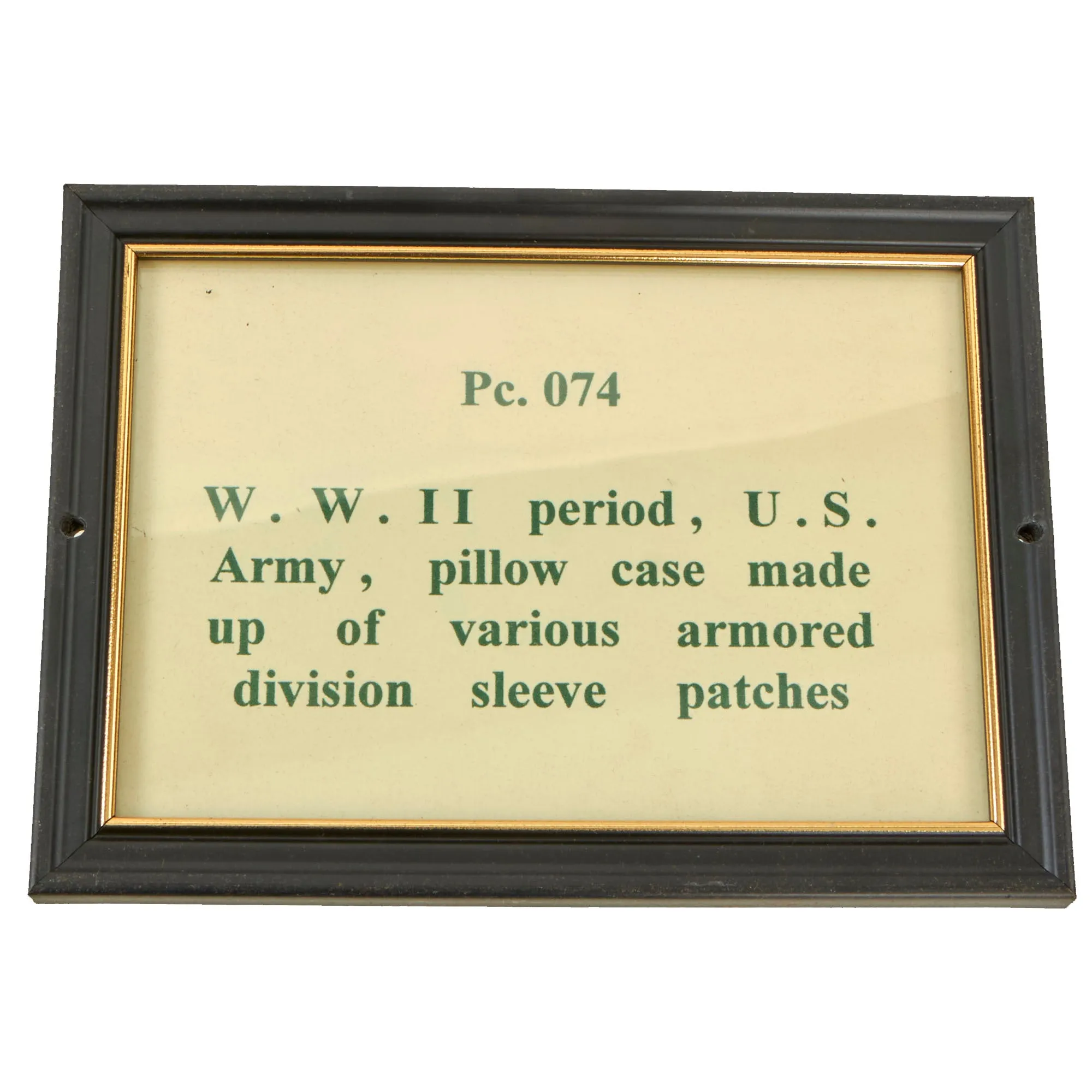 Original U.S. WWII Era Souvenir Decorative Pillow Featuring 25 Armored Division Shoulder Sleeve Insignia - Formerly Part of the A.A.F. Tank Museum