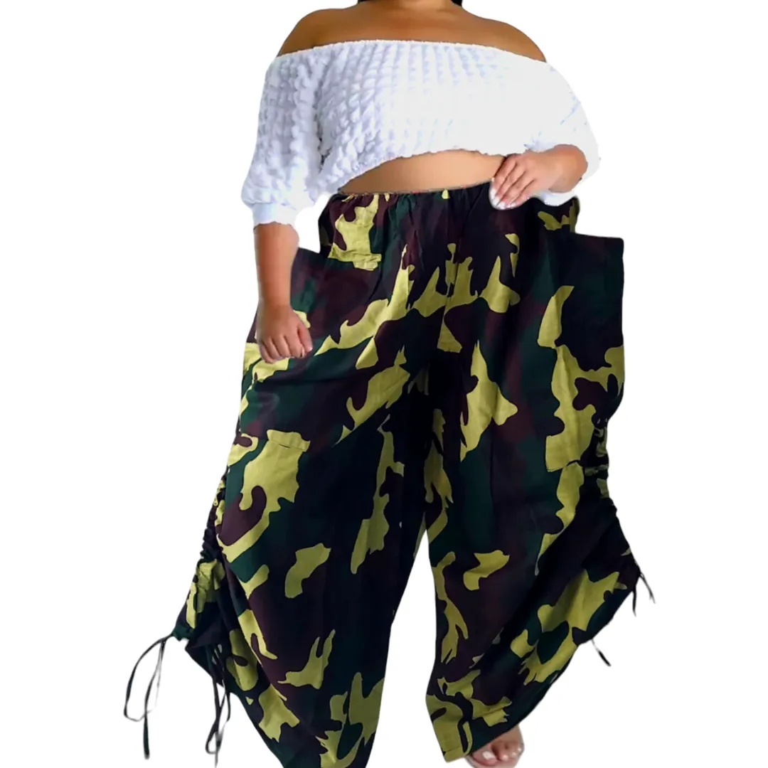 Palazzo with  Adjustable leg String: Camo