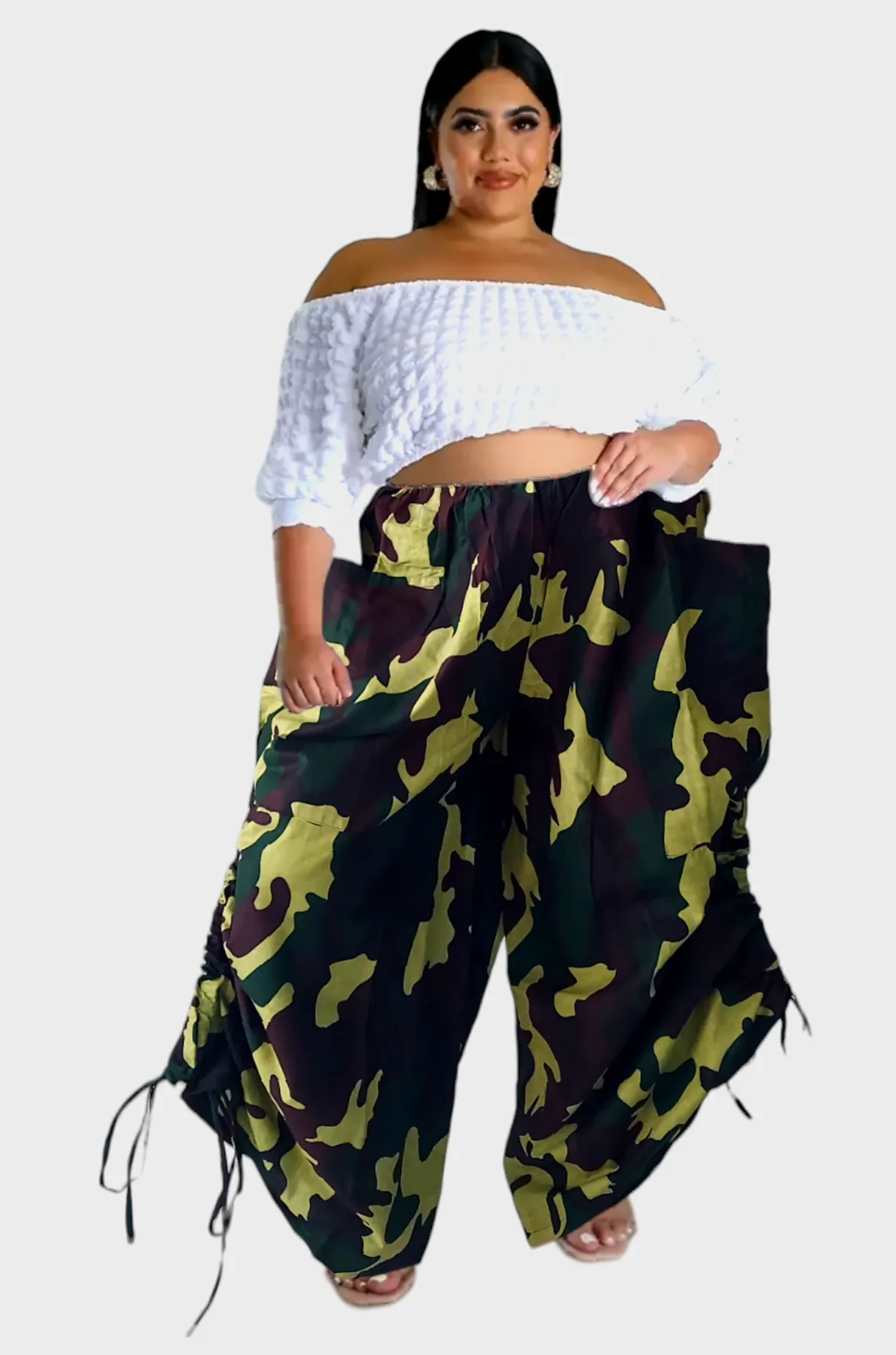 Palazzo with  Adjustable leg String: Camo