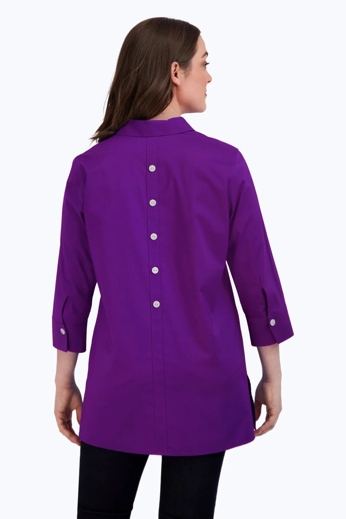 Pamela Stretch No Iron 3/4 Sleeve Tunic, Orchid